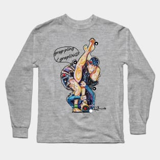 Grappling Game - Jiu Jitsu Art By Kim Dean Long Sleeve T-Shirt